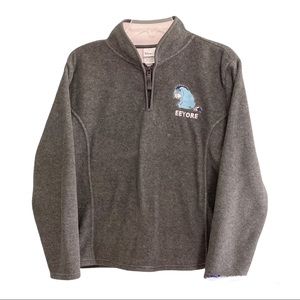 Disney store eeyore pullover fleece half zip eeyore medium